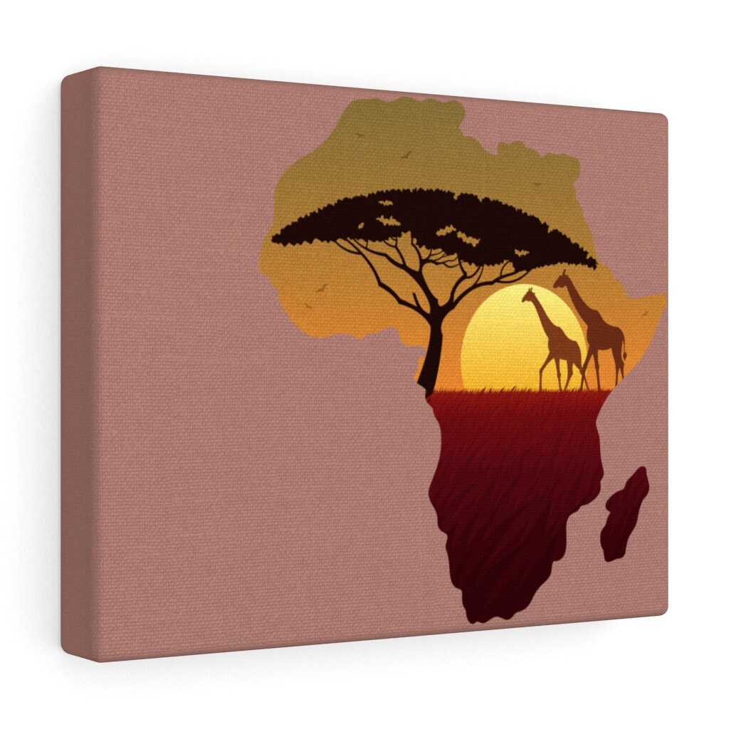 Africa Canvas Gallery Wraps Black Wall Art Print Black Art Etsy
