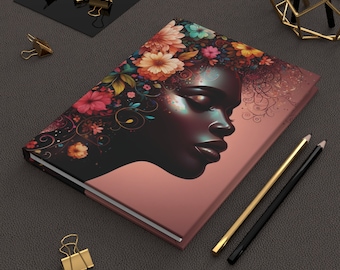 Hardcover Matte Journal, Journals für schwarze Frauen, afroamerikanische Frauenjournale, ermächtigende Journale für schwarze Mädchen, inspirierendes Geschenk