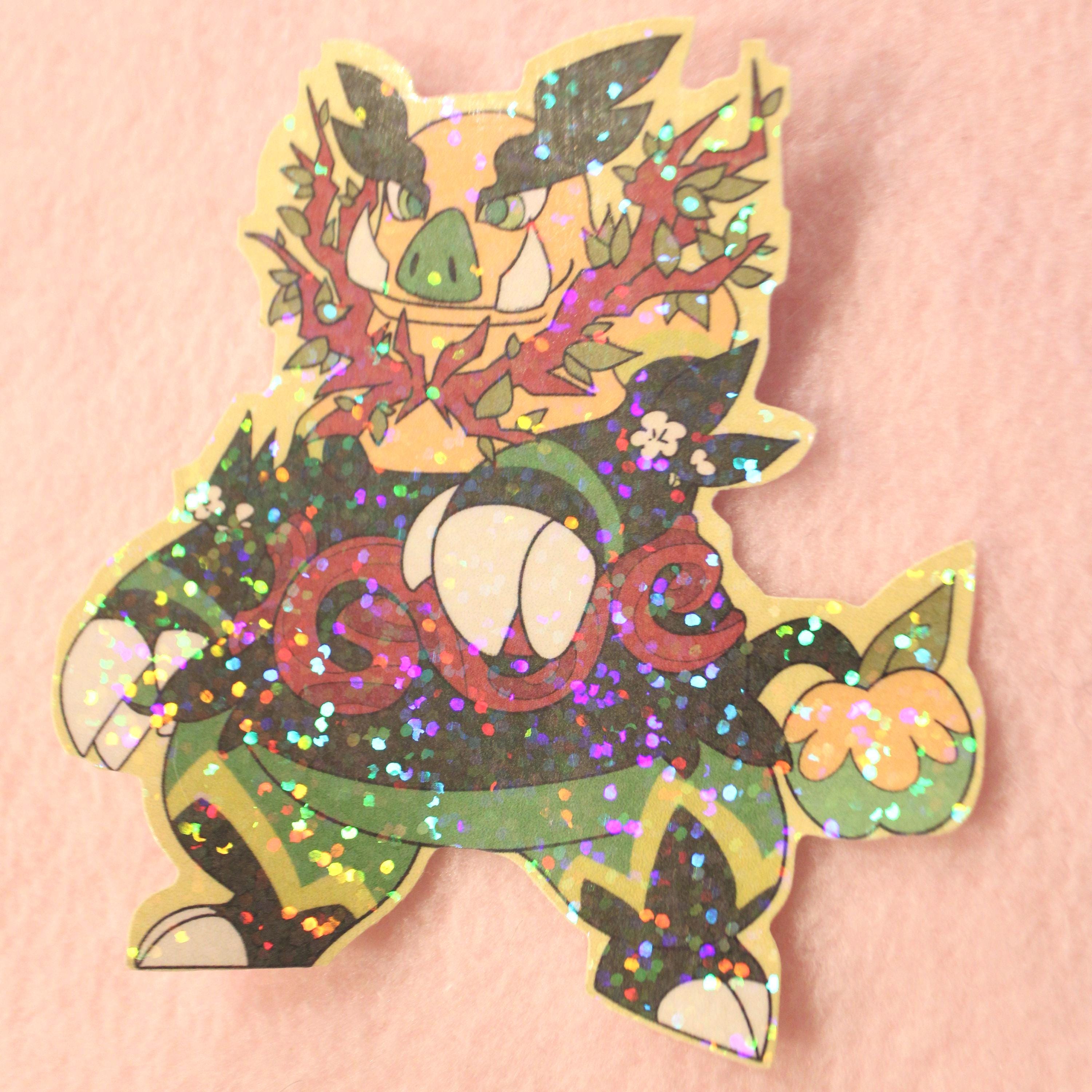 Grass Type Tepig | Fan Made Pokemon Sticker Set - Etsy