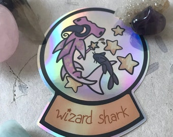 Wizard Shark Sticker (HOLO)