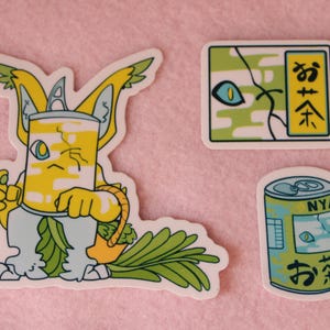 Conjunto de pegatinas originales de personajes de la comunidad OC de Green Tea Creature OSC Object Show