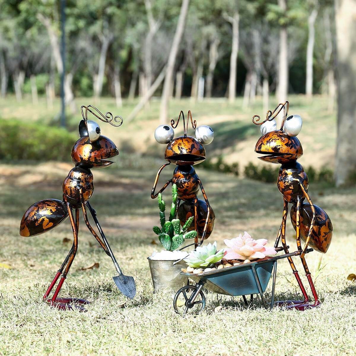 Metal Ant Garden Art Decoration Outdoor Succulent Pot Etsy