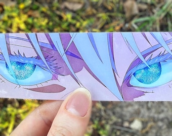 Blue Glitter Anime Sorcerer Eyes Vinyl Sticker | Waterproof Fan Art