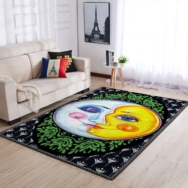 Hippie Wonderful The Sun And The Moon/_Hippie Area Rug/_Soft Area Rug/_Living room,Bedroom Carpet/_Highlight For Home/_Beautiful Rug/_Gift for Mom