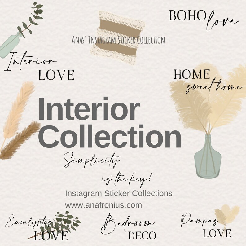 80 Instagram Story Stickers Interior Collection