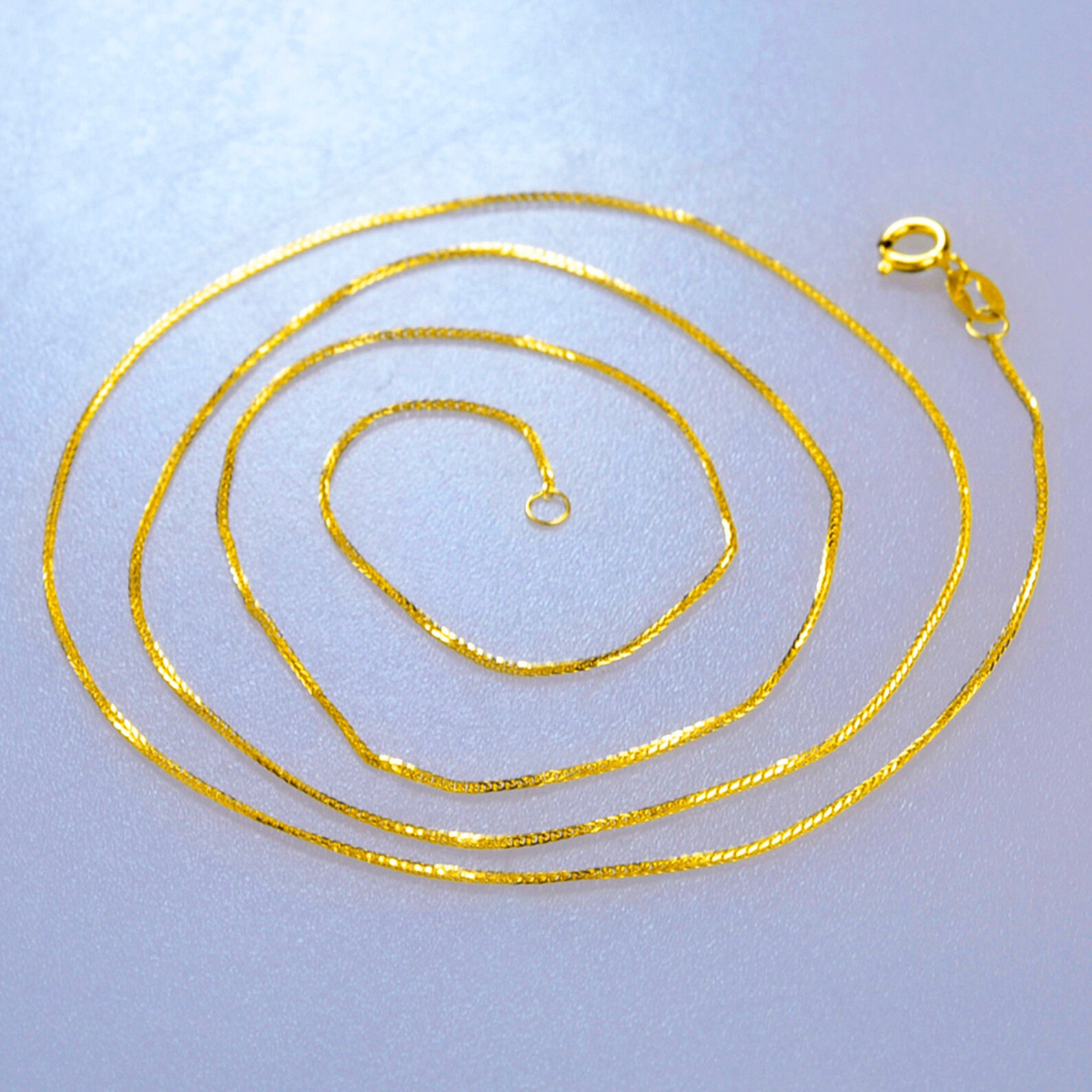 18K Gold Jewelry Genuine 18K Yellow Gold Chain Long Real Au750 Etsy