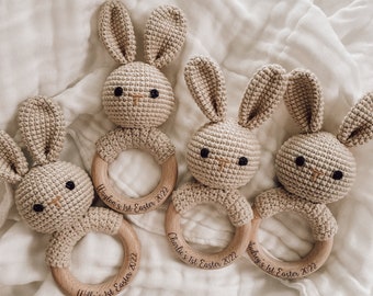 Baby's 1st Easter 2024 | Crochet Bunny Rattle | Teether | Easter Toy | Cotton Baby Toy