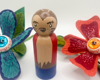 Werewolf Hand Painted Wooden Peg Doll