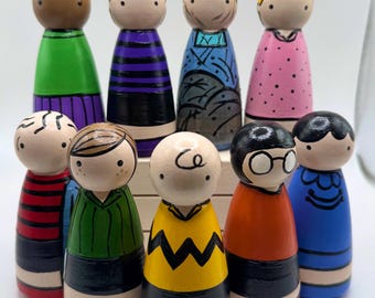 Peanuts Gang Wooden Peg Doll