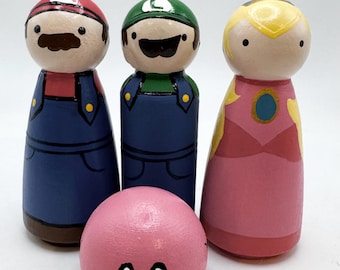 Video Game Hand-painted Wooden Doll