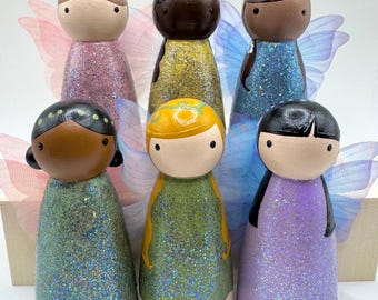 Fairy Hand-Painted Wooden Peg Doll