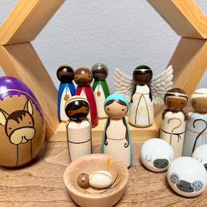 Christmas Handpainted Wooden Nativity Set