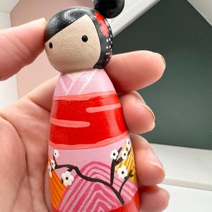 Japanese Girl Hand-painted Wooden Doll