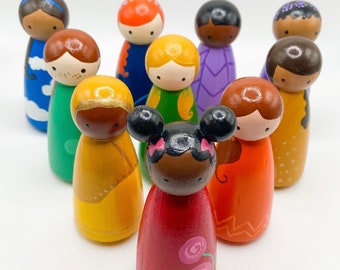 Rainbow Girl Peg Dolls