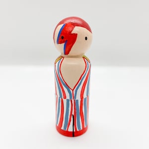 David Bowie Wooden Peg Doll