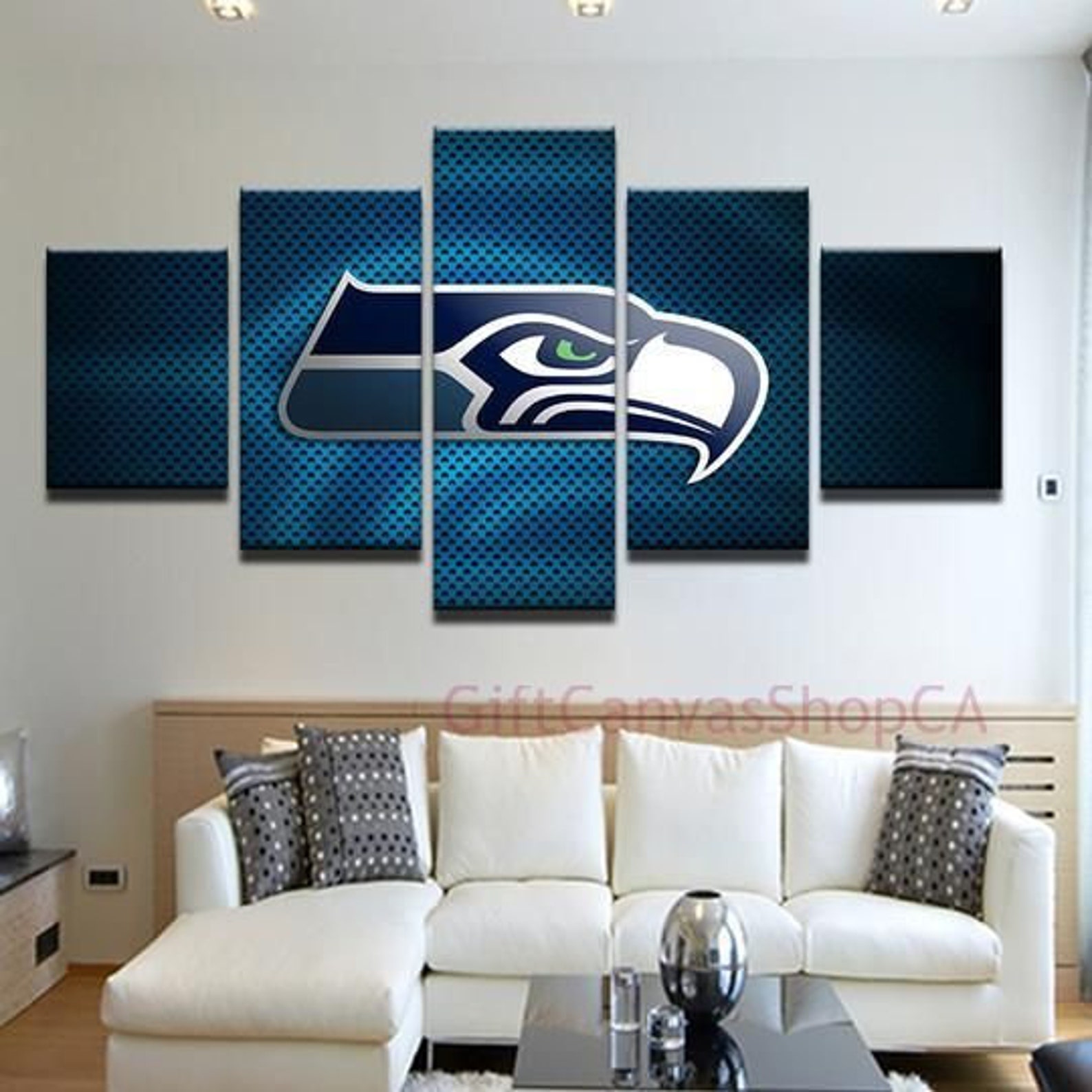Seattle Seahawks 1 Football NFL Sports Canvas Wall Art Framed Etsy