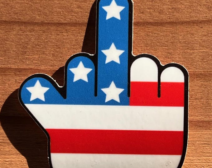 Flag Finger vinyl sticker - 2-3/4"H x 2-1/2"W