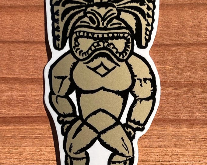 Ku, God of War vinyl sticker - 4-1/4"H x 2"W