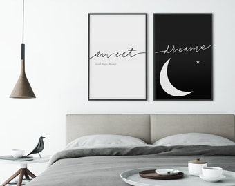 -pieces Black and White Minimalist Printable Wall Art Two Inhale /& Exhale Peaceful Meditation Hand Lettering Home Decor 2