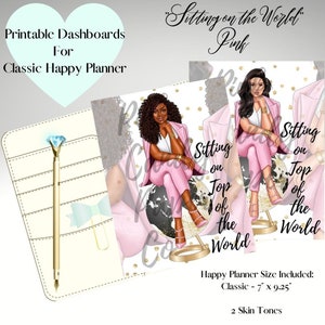 Sitting on the World/Happy Planner/Digital Dashboard/Classic/Digital Planner Dashboards/Boss Babe/Printable Planner Dashboards