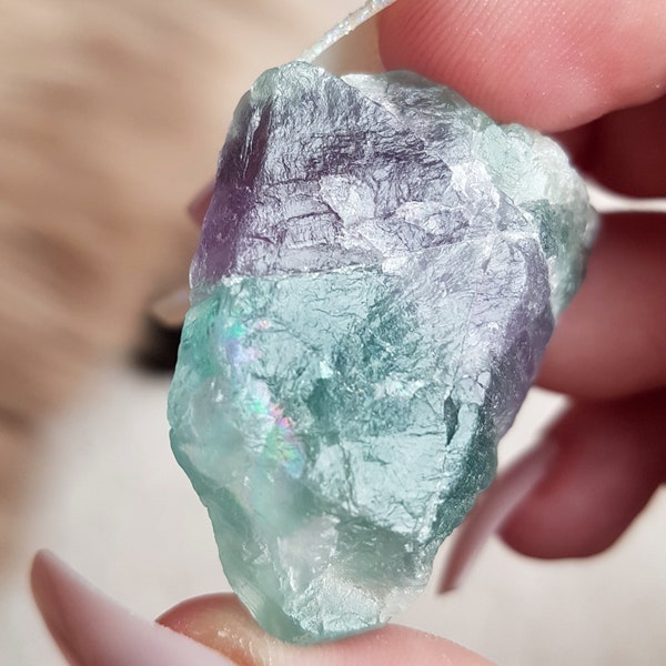 thumbnail image 2 of Grade A++ Jumbo Natural Rainbow Fluorite - Raw Crystal Stone, Pick Your Weight 2 of 5