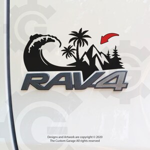High Quality Beach Vinyl Decals for RAV4 Badge 2014-2025