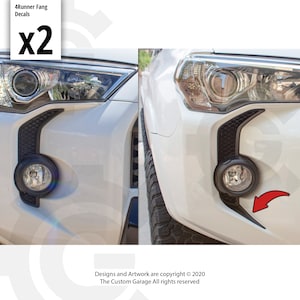 High Quality Front Bumper Fang Vinyl Decals for 2014-2024 4Runner