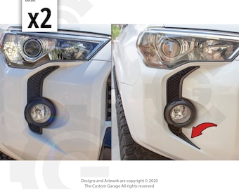Front Bumper Fang Vinyl Decals for 2014-2024 4Runner
