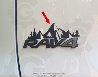 High Quality Mountain Vinyl Decals for 2019-2024 RAV4 Badge