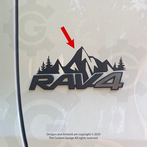 High Quality Mountain Vinyl Decals for 2019-2024 RAV4 Badge