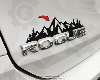 Mountain Vinyl Decals for 2014-2020 Rogue Rear Badge