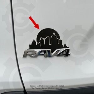 High Quality City Sunrise Vinyl Decals for RAV4 Badge 2019-2025