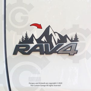 High Quality Mountain Vinyl Decals for 2019-2025 RAV4 Badge
