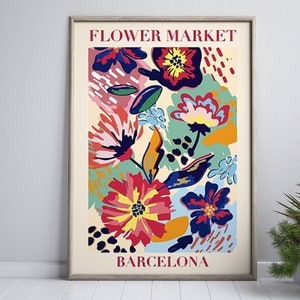 Flower Market Barcelona, Digital Download, Downloadable, Printable Wall Art, Flower Market Poster, Flower Market Print, Flower Poster Print