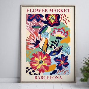 Barcelona Flower Market Poster: Colorful Floral Print (Digital Download)