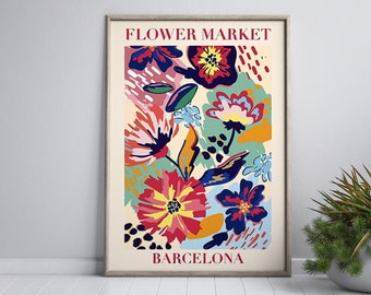 Flower Market Barcelona, Digital Download, Downloadable, Printable Wall Art, Flower Market Poster, Flower Market Print, Flower Poster Print