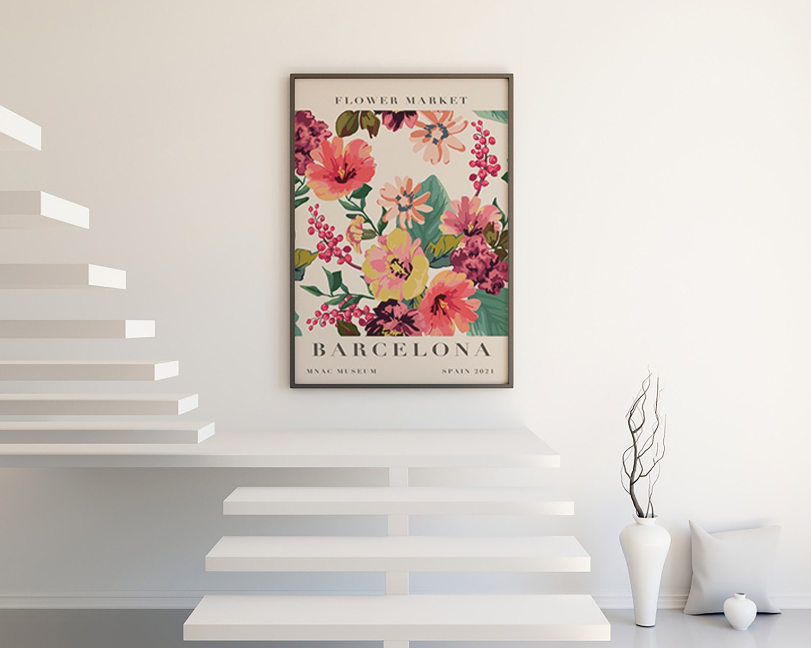 Flower Market Print Florist Gift Flower Market Poster Print Etsy