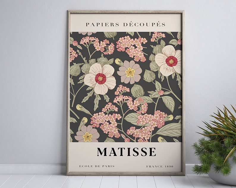 Flower Market Print Matisse, Flower Market,Matisse, Matisse Wall Art, Henri Matisse Papiers Decoupes,Digital Download, Exhibition Poster image 1