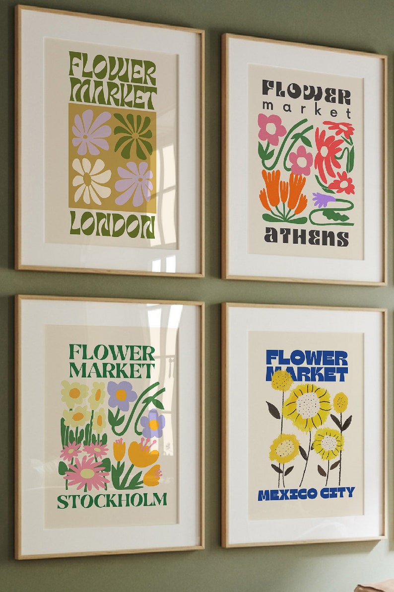 Neutral Gallery Wall, Flower Market Set Of 6 Prints, Greece Poster, Athens Print, Tokyo Poster, Collage Print, Aesthetic Posters, London Art image 8