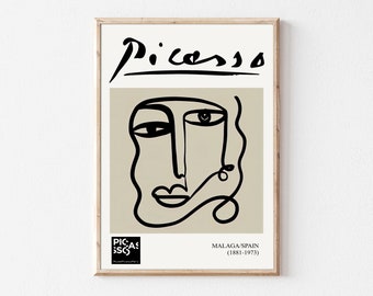 Pablo Picasso Print, Line Art Drawing, Exhibition poster, Large wall art, Minimalist Wall Art, Abstract Art, Matisse Print, Gallery Wall