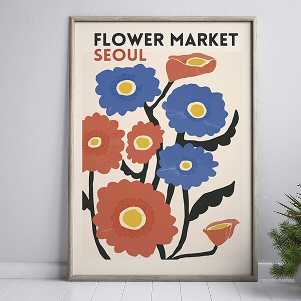 Plaque Métal Vintage Camion Marché Aux Fleurs - Déco Murale Rétro 20x30cm Pour Salon, Boutique, Cadeau