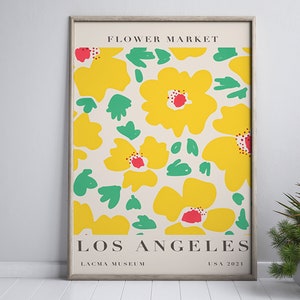 Flower Market Print, Poster Los Angeles, Room Decor Aesthetic, Matisse Print Download, Henri Matisse Vibrant Colorful Printable Wall Art