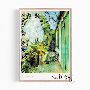 Henri Matisse, The Terrace, St. Tropez  1904, Vintage and Retro Exhibition Poster Digital Art,Reproduction Download,Gallery Wall Decor Print
