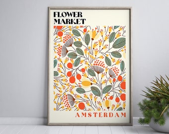 Flower Market Print, Amsterdam Flower Market Prints, Digital Download, Tokyo Flower Market, Printable Poster, Florist Gift, Matisse Flower