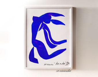 Matisse Blue Woman, Matisse Following Hair Art Print, Henri Matisse Nu Bleu, Matisse Art Poster, Henri Matisse, Home Decor Wall Art