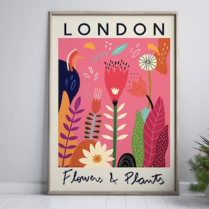 London Flower Market Art Print: Colorful Floral Poster (Digital Download)