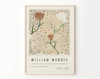 Botanical William Morris Print Mid-Century Art Flower Print Vintage Leaf Poster Flower Poster William Morris Poster Digital Download