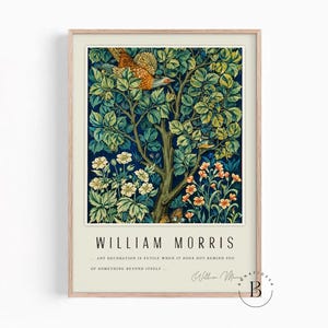 William Morris Digital,Peacock Art Print,Poster Aesthetic Retro,Above Bed Decor Boho,Wall Nouveau,Exhibition Download,Printable Apartment