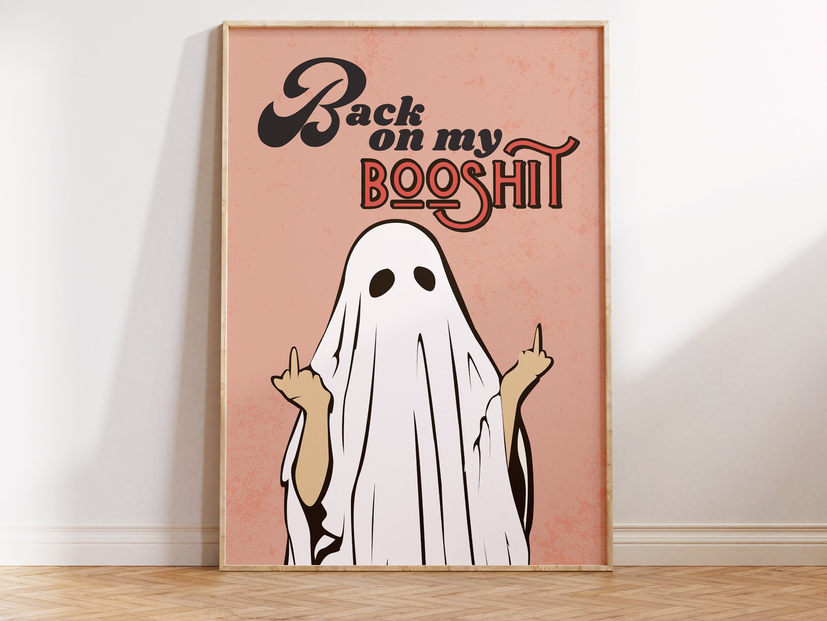 Impressão em tela, arte de parede, desenho de Halloween Boo Ghost