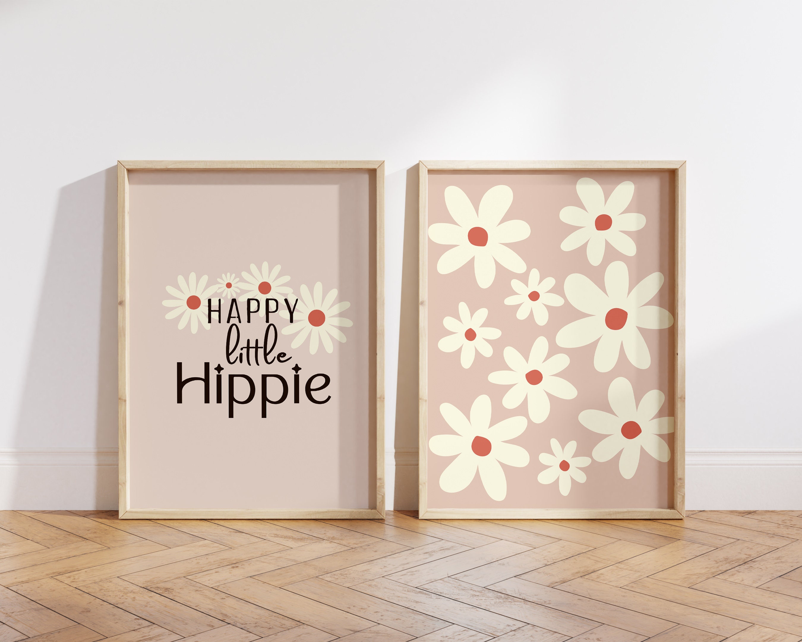 Set of 2 Little Hippie Print | Boho Nursery Decor | Boho Prints for Kids Room | PRINTABLE Wall Art | Boho Decor | 70s Wall Art